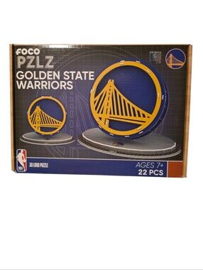 FOCO Golden State Warriors 3D Logo Puzzle - Blue & Yellow